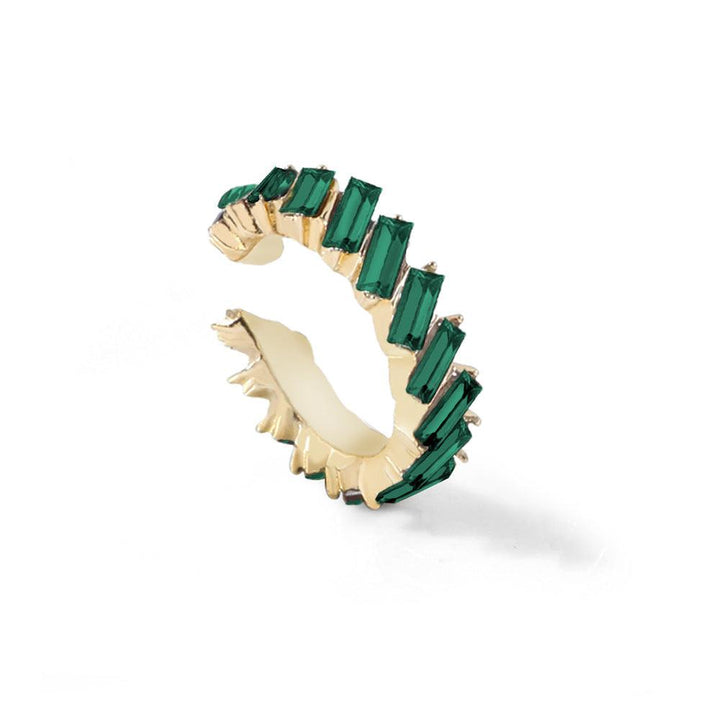 Multicolor glass diamond C-shaped earrings - Trendha