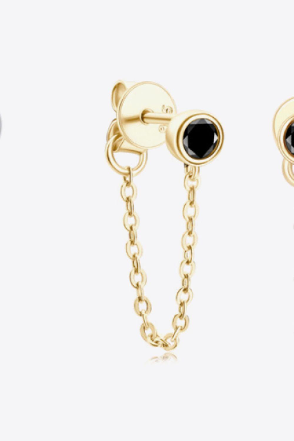 Inlaid Moissanite Chain Earrings - Trendha
