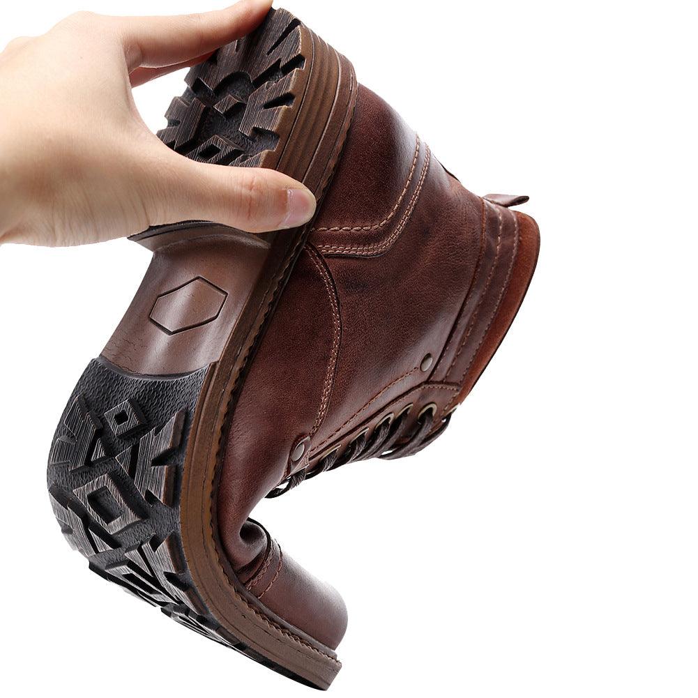 Fashion Simple Leather Men's Martin Boots - Trendha