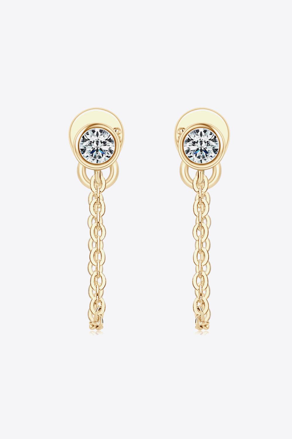 Inlaid Moissanite Chain Earrings - Trendha