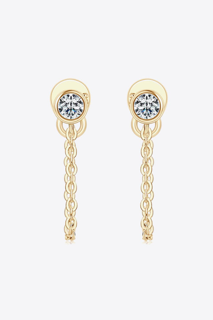 Inlaid Moissanite Chain Earrings - Trendha