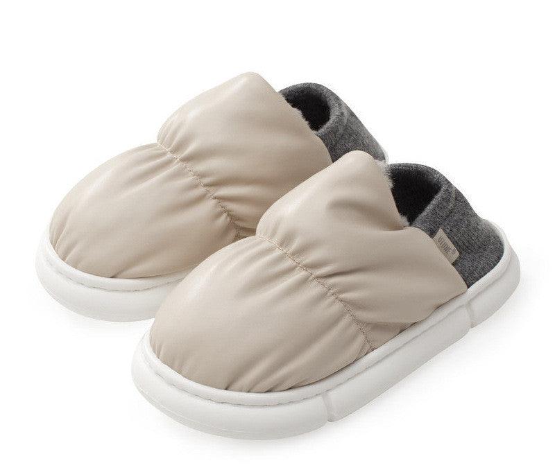 One Shoe Two Wear Cotton Slippers With Thick Plush Bag - Trendha