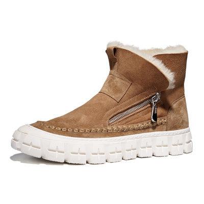 New Fur One Boot Men's Leather Wool And Fleece - Trendha