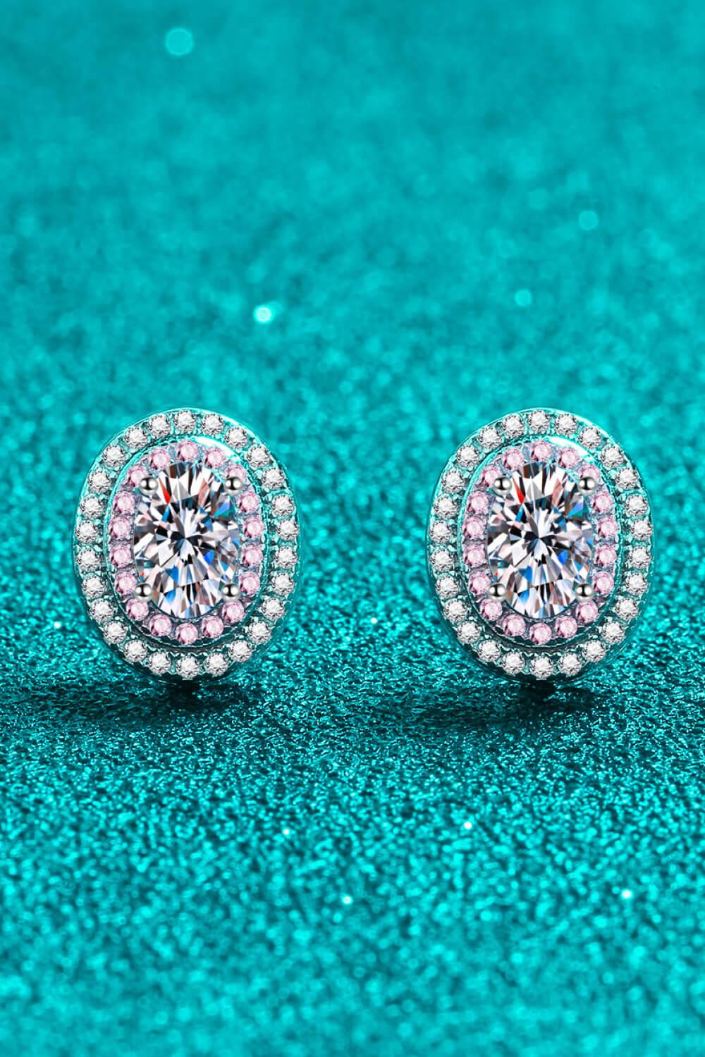 Platinum-Plated Moissanite Stud Earrings - Trendha