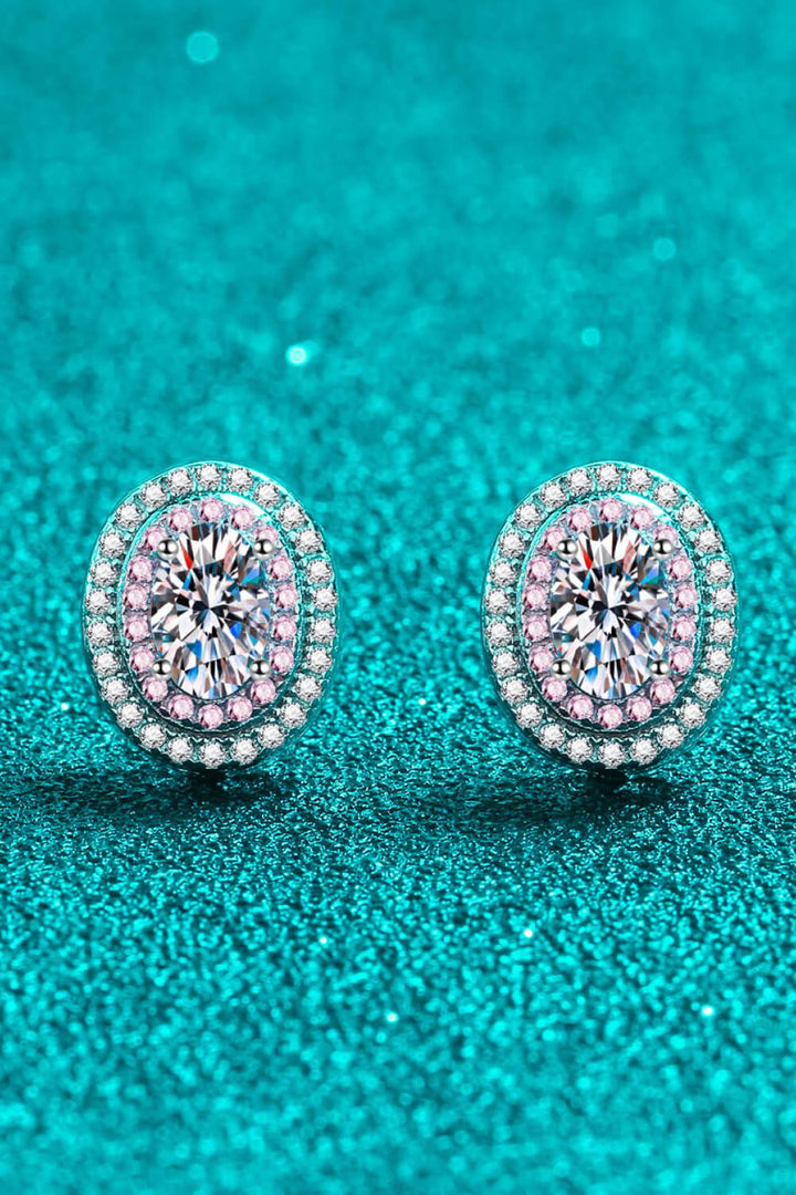 Platinum-Plated Moissanite Stud Earrings - Trendha