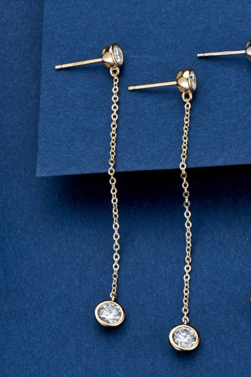 Moissanite Chain Earrings - Trendha