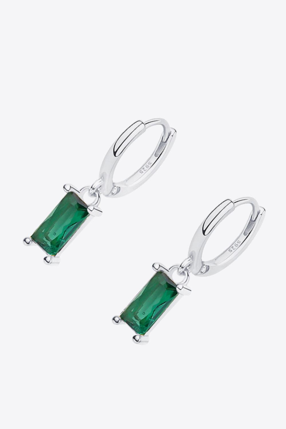 Retro 925 Sterling Silver Cubic Zirconia Drop Earrings - Trendha