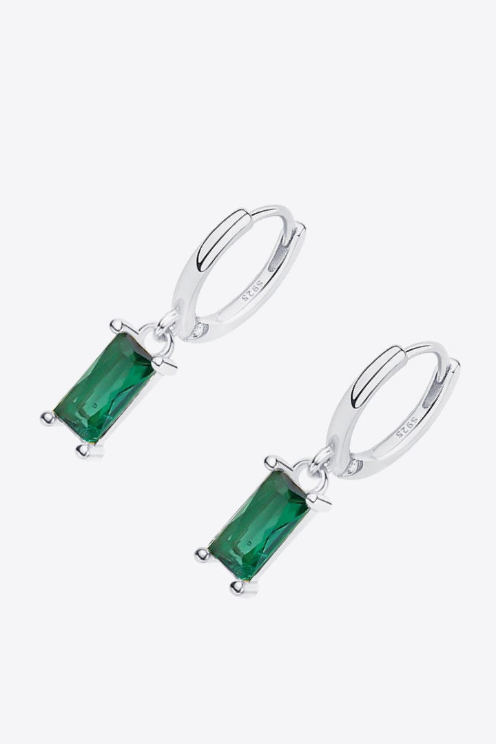 Retro 925 Sterling Silver Cubic Zirconia Drop Earrings - Trendha