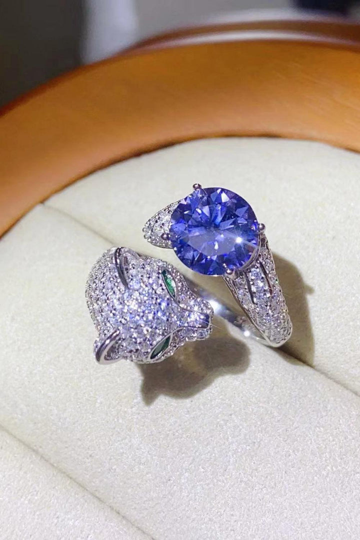 2 Carat Moissanite Adjustable Animal Bypass Ring - Trendha