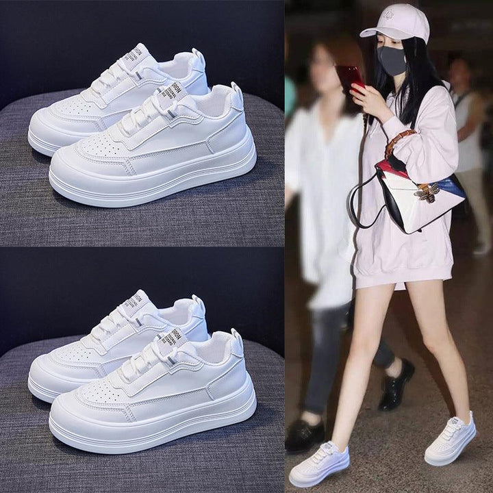 Women's Trendy Thick-soled Sponge Cake Big Toe White Shoes - Trendha