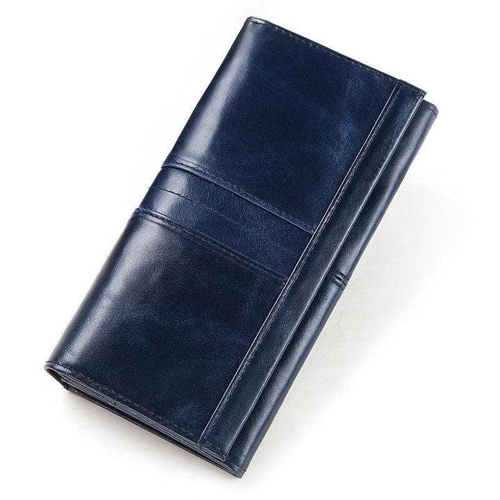 Women's leather long multi-card large capacity clutch - Trendha