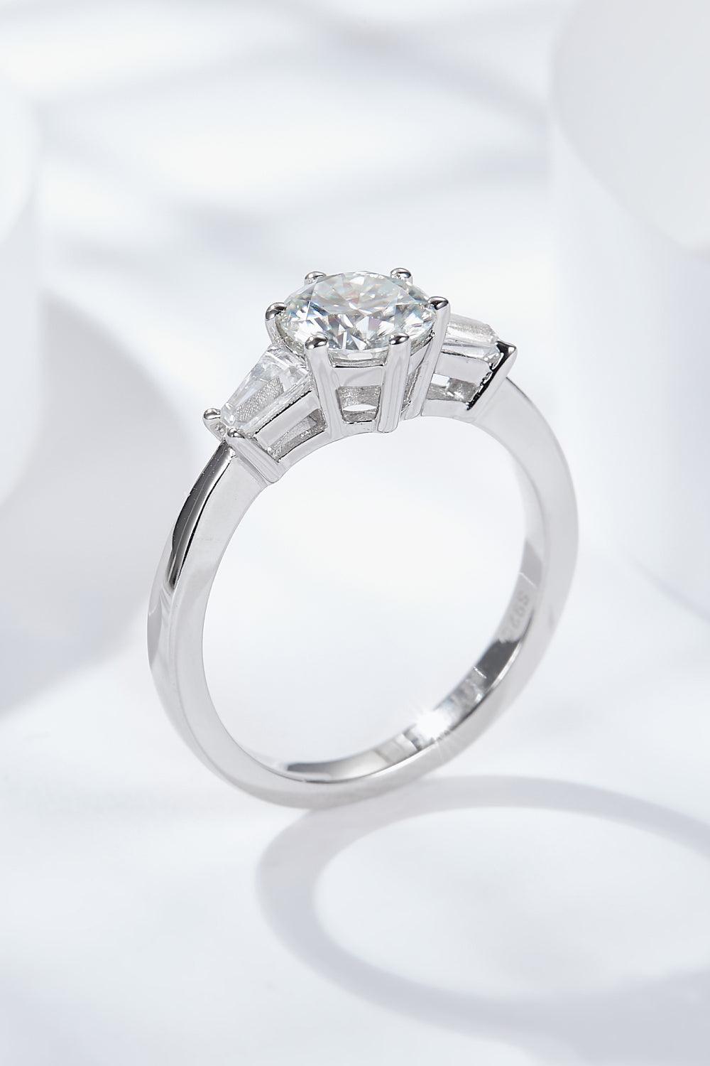 Loyal Love 1 Carat Moissanite Platinum-Plated Ring - Trendha