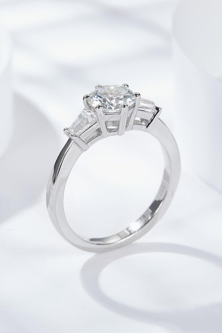 Loyal Love 1 Carat Moissanite Platinum-Plated Ring - Trendha