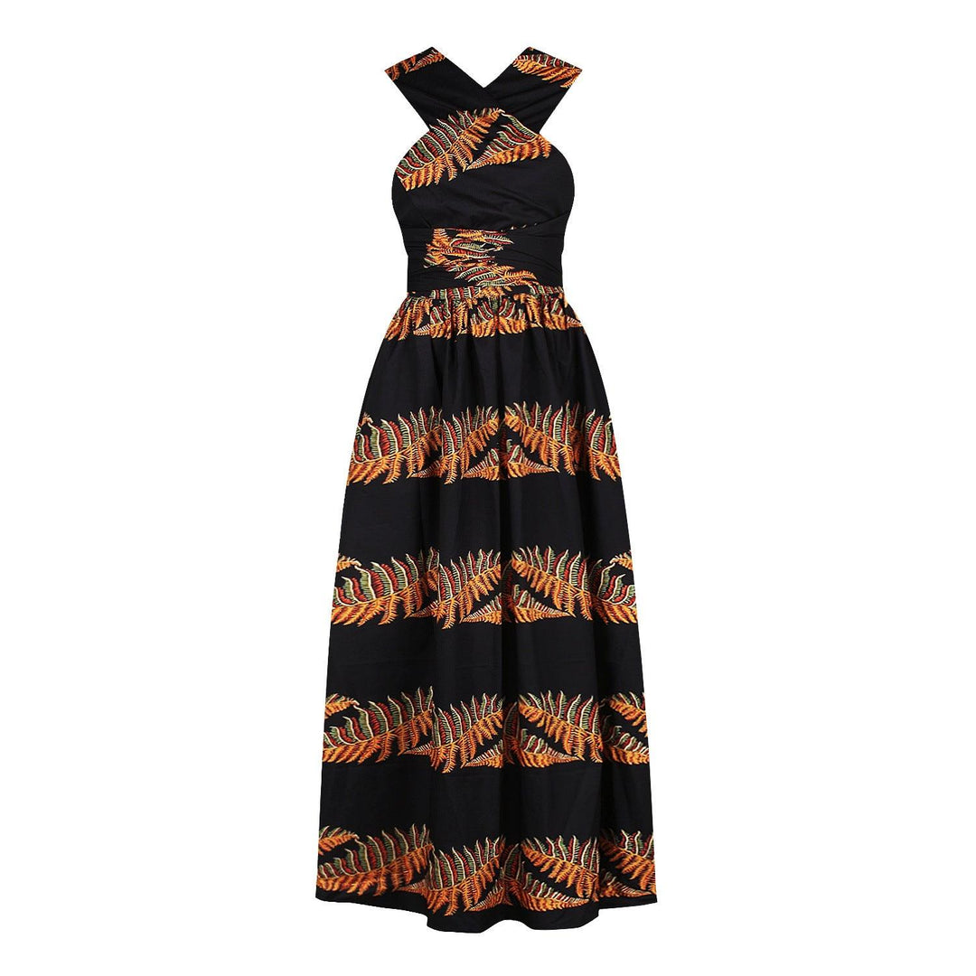 Pleated nightclub mid-skirt V-neck dress - Trendha