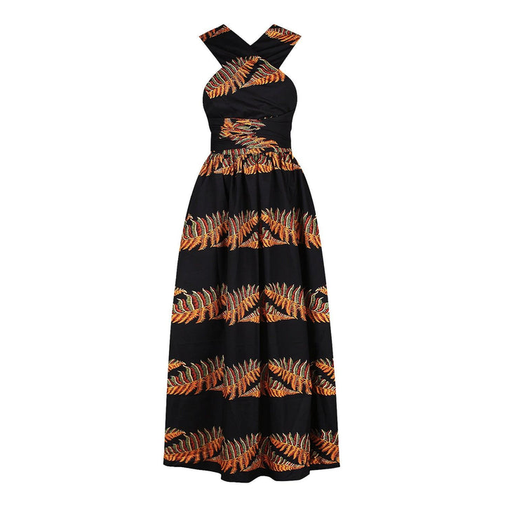 Pleated nightclub mid-skirt V-neck dress - Trendha