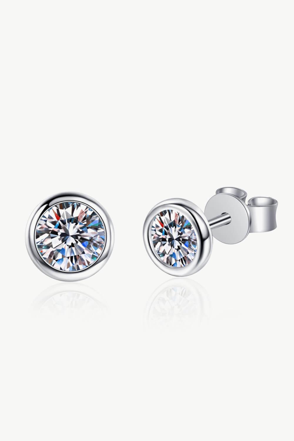 Moissanite Round-Shaped Stud Earrings - Trendha