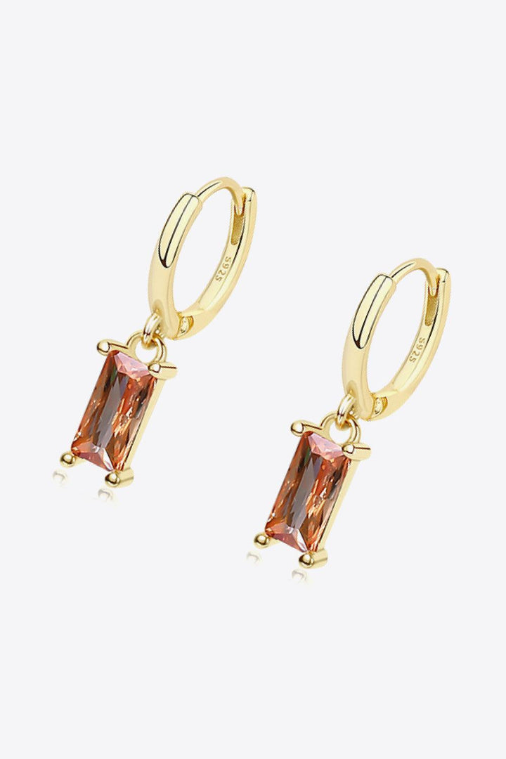 Retro 925 Sterling Silver Cubic Zirconia Drop Earrings - Trendha