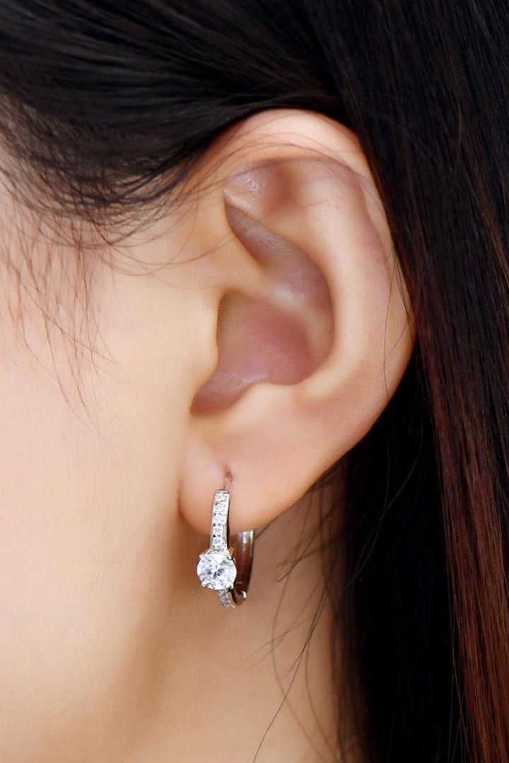 Carry Your Love 1 Carat Moissanite Platinum-Plated Earrings - Trendha