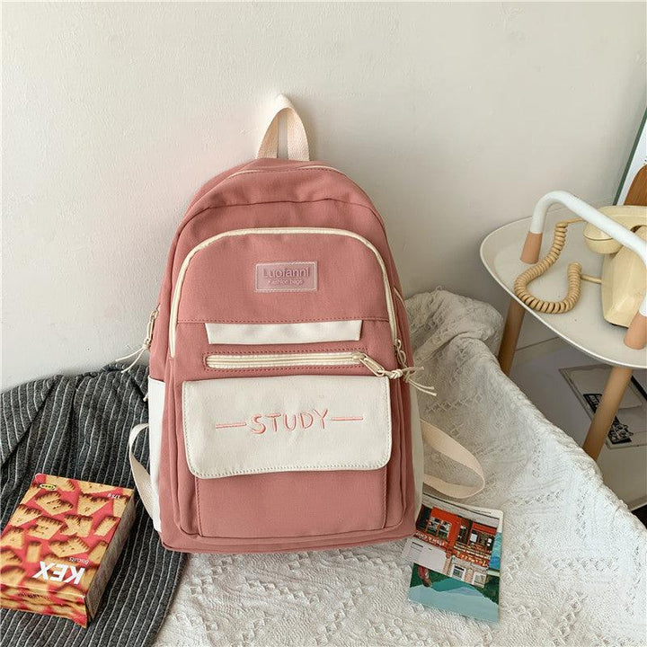 School Bag Female Junior High School Student Backpack Large Capacity Backpack - Trendha