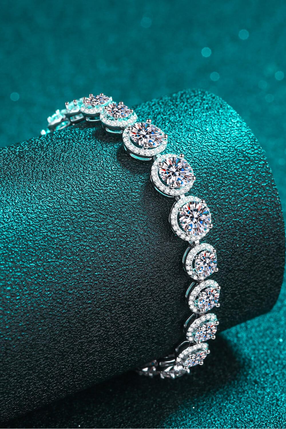 925 Sterling Silver 10.4 Carat Moissanite Bracelet - Trendha