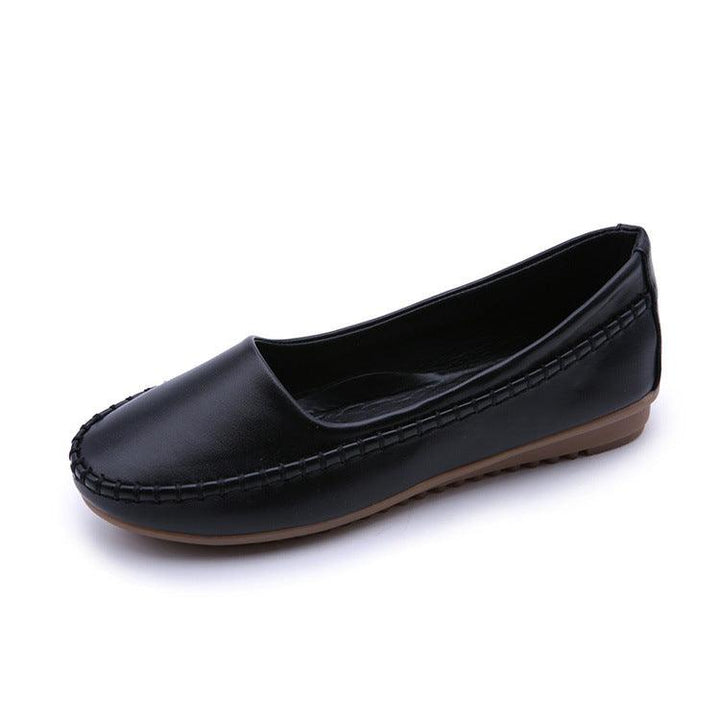 Round Toe Slip-on Grandma Style Flat Shoes - Trendha
