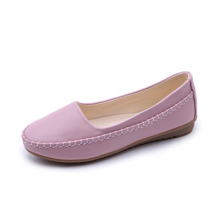 Round Toe Slip-on Grandma Style Flat Shoes - Trendha
