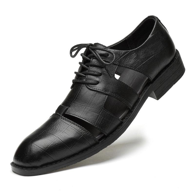 Hollow Business Formal Men's Comfortable Buckle Shoes - Trendha