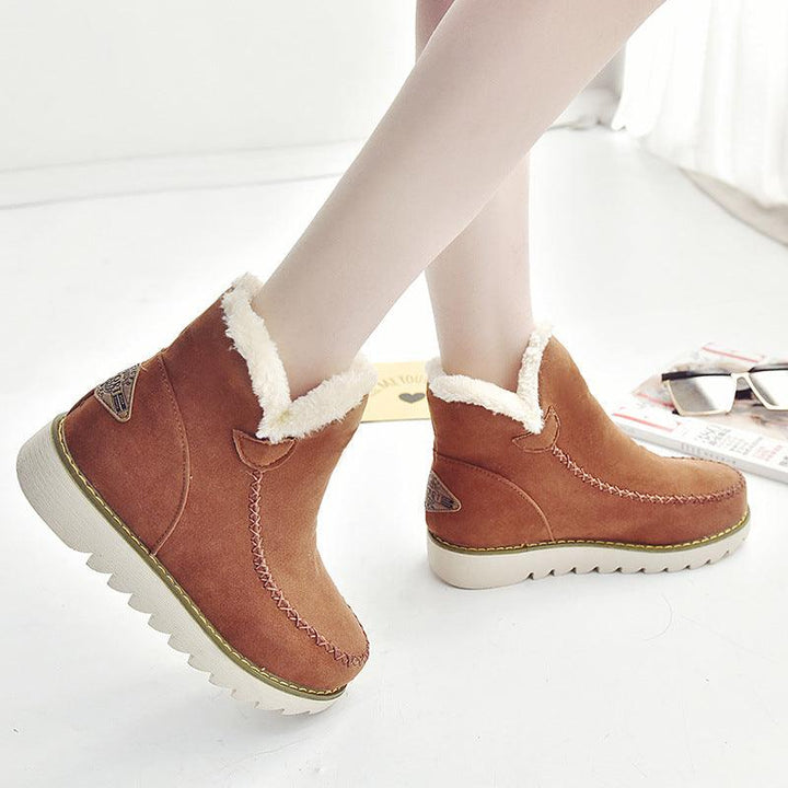 Non-slip thick-soled women's shoes plus velvet warm cotton shoes - Trendha