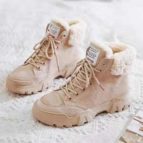 Plush thick cotton shoes