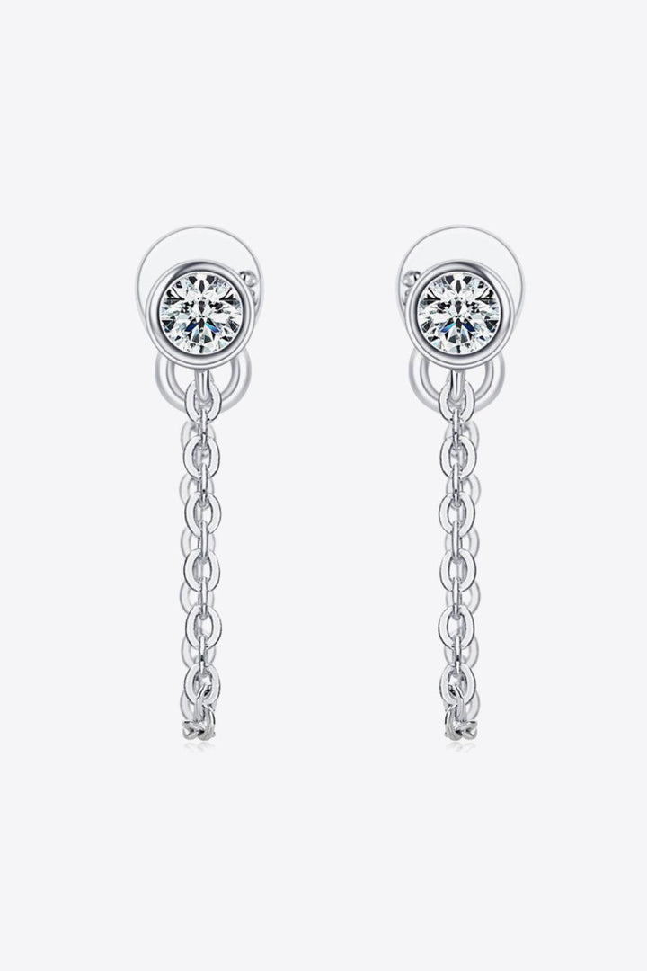 Inlaid Moissanite Chain Earrings - Trendha