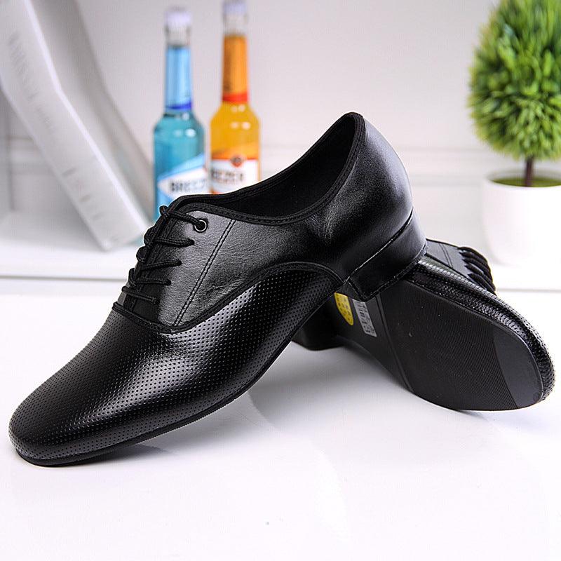 Men's Black Lace-Up Dance Shoes