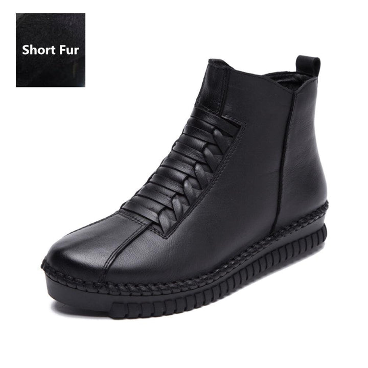 Leather shoes snow boots - Trendha