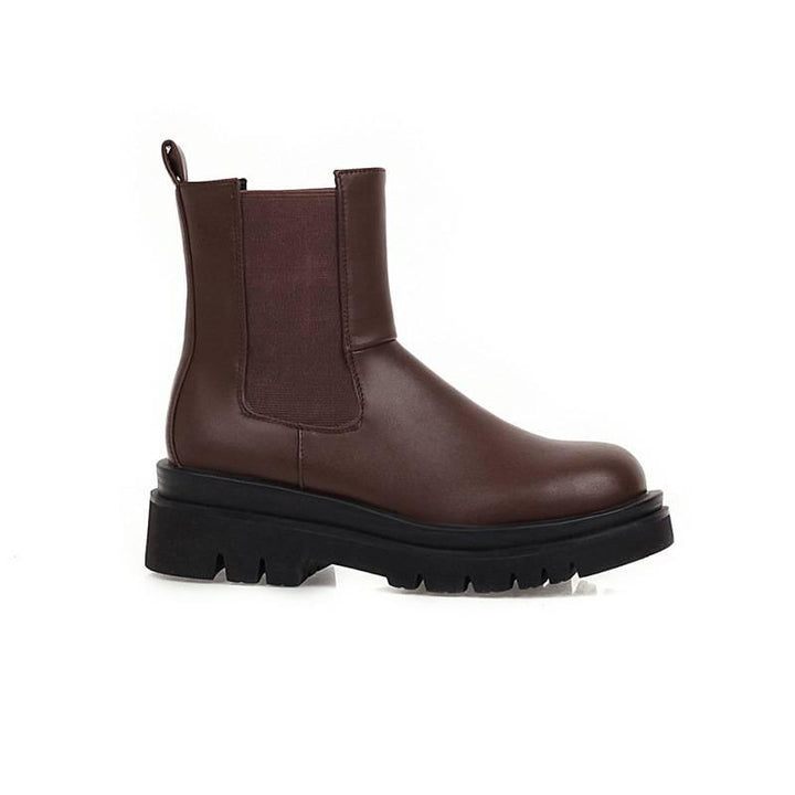 British style mid-heel platform knight boots - Trendha