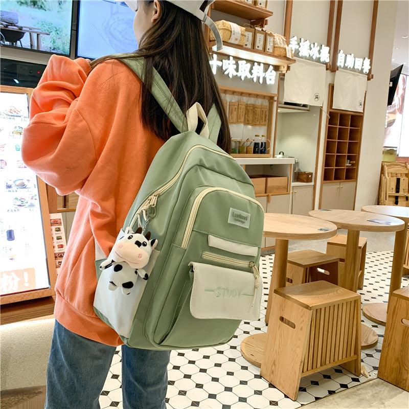 School Bag Female Junior High School Student Backpack Large Capacity Backpack - Trendha