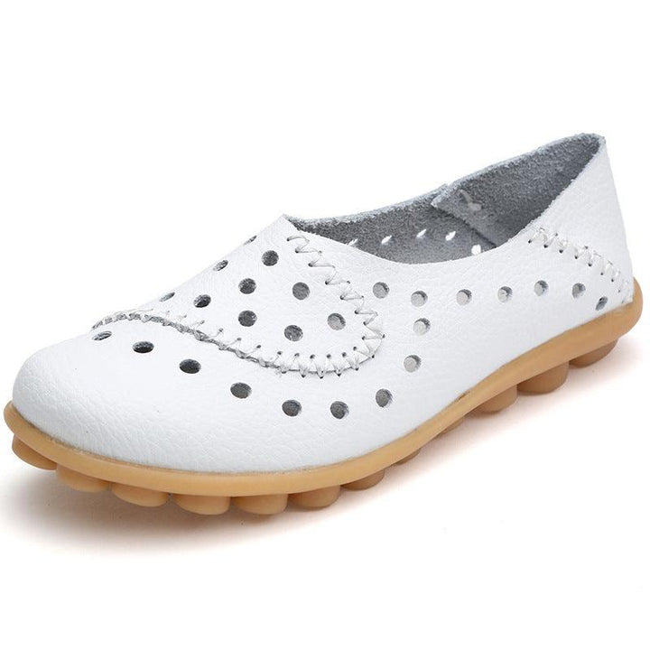 Women's New Leather Flat Beanie Shoes With Flat Heels - Trendha