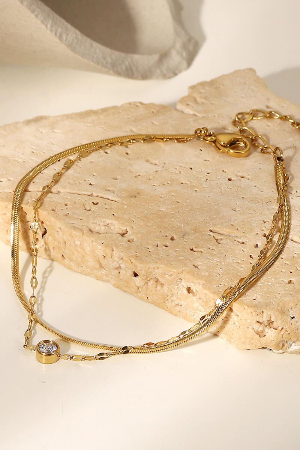 Icing on the Cake Rhinestone Double-Layered Bracelet - Trendha