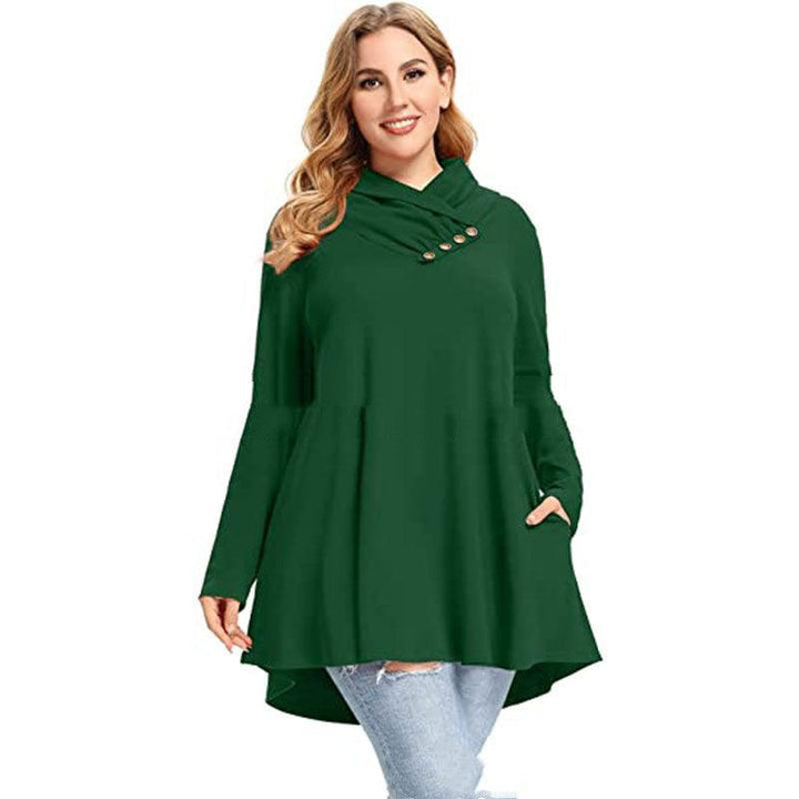 Women's Crinkle Collar Plus Size Top Long Sleeve Tunic - Trendha