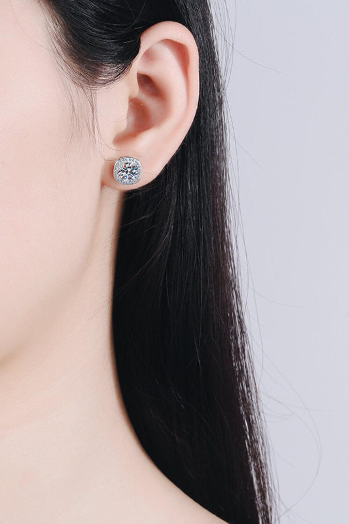 Let Me Love You 1 Carat Moissanite Stud Earrings - Trendha
