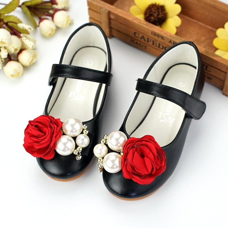 Children's Shoes Korean Version Of The Big Pearl Flower Princess - Trendha