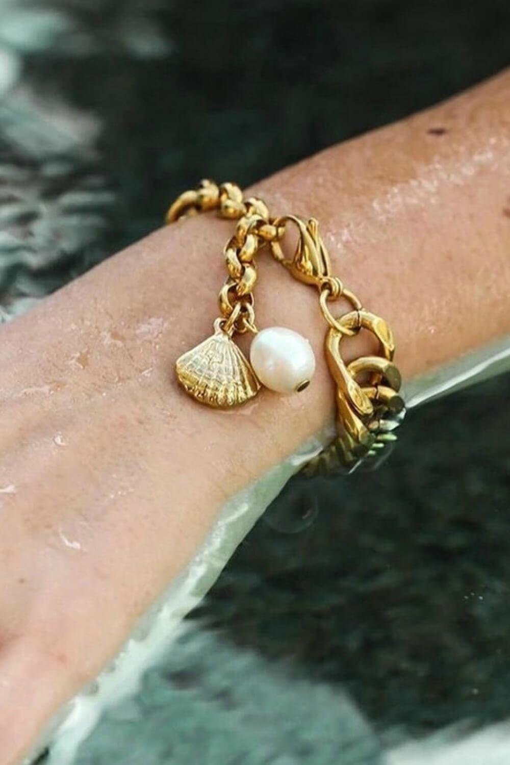 18K Gold-Plated Curb Chain Bracelet - Trendha