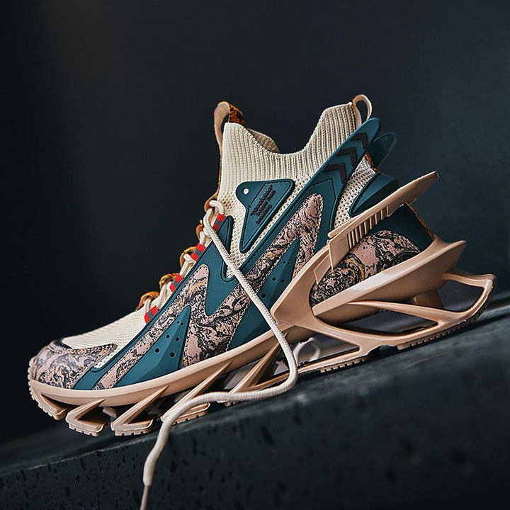 Casual Sports Shoes Breathable Thin Net Shoes Thick-soled Shock Absorption Running - Trendha