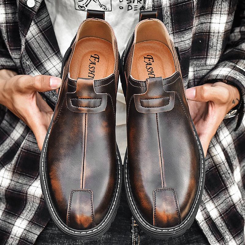 Men's Leather Shoes Outdoor Leisure British Martin Boots - Trendha