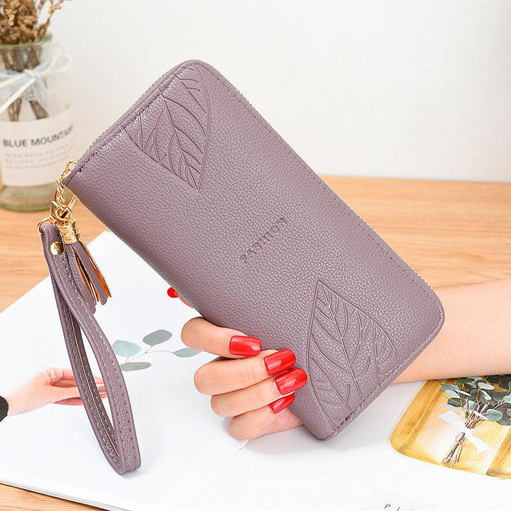 Ladies Long Leather Multifunctional Leather Wallet - Trendha