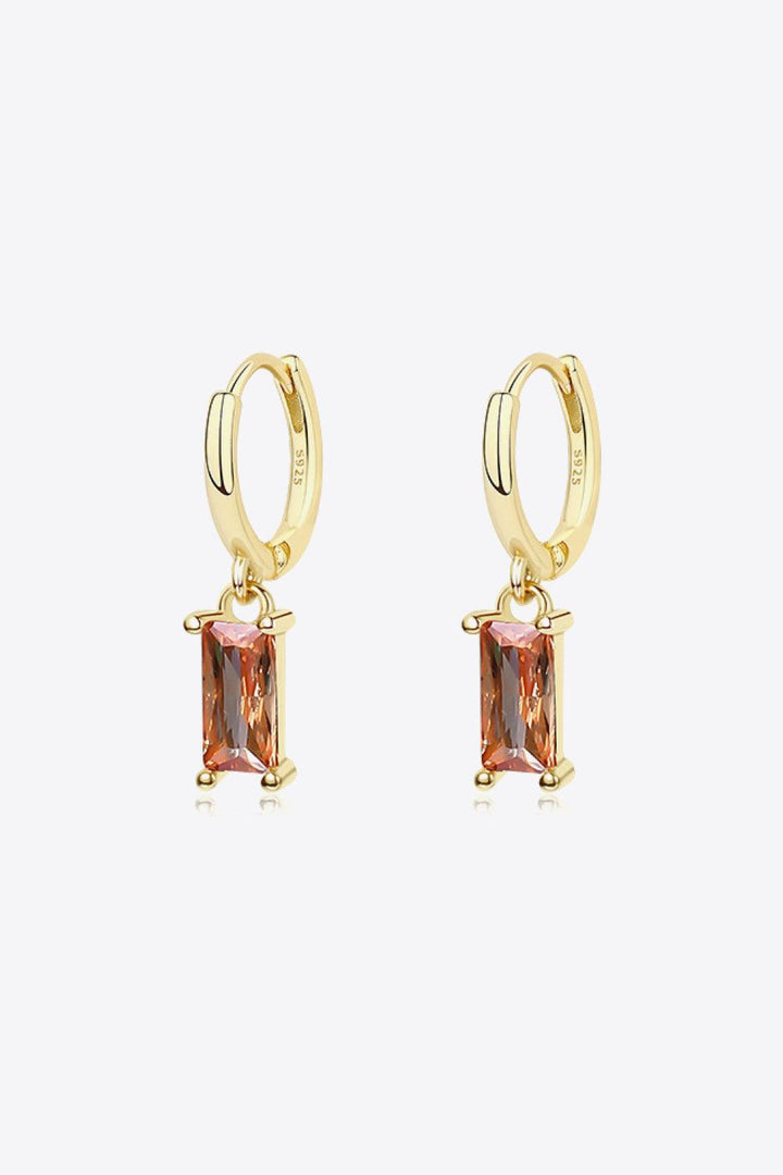 Retro 925 Sterling Silver Cubic Zirconia Drop Earrings - Trendha