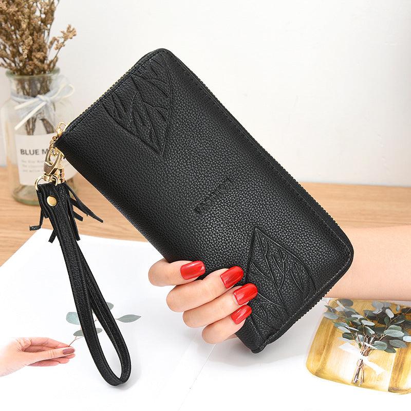 Ladies Long Leather Multifunctional Leather Wallet - Trendha