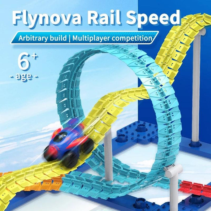 FLYNOVA T DIY Racing Car Set Most Flexible Track Play Set With LED Light Railway Assemble Track Gift For Kids Boys Dropshipping - Trendha