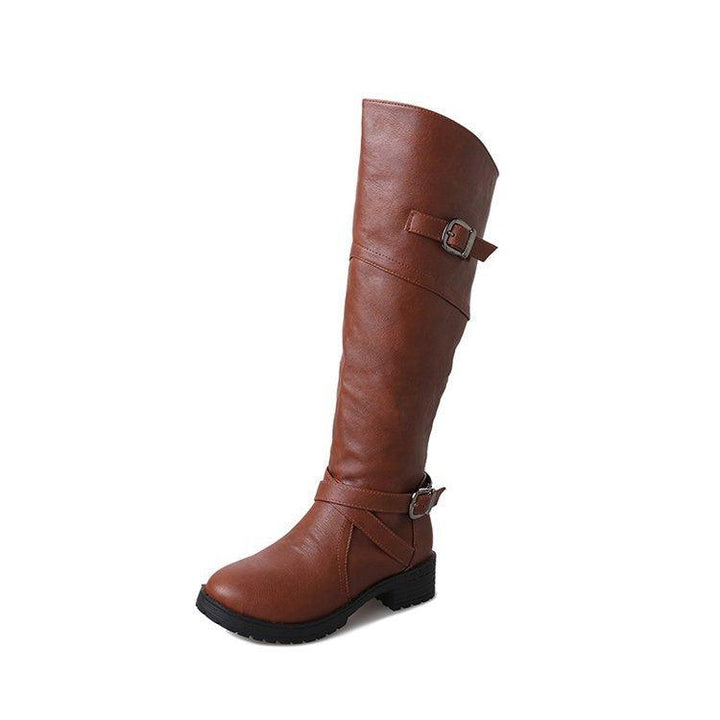 New Women's Boots With Low HeeAnd round head side - Trendha