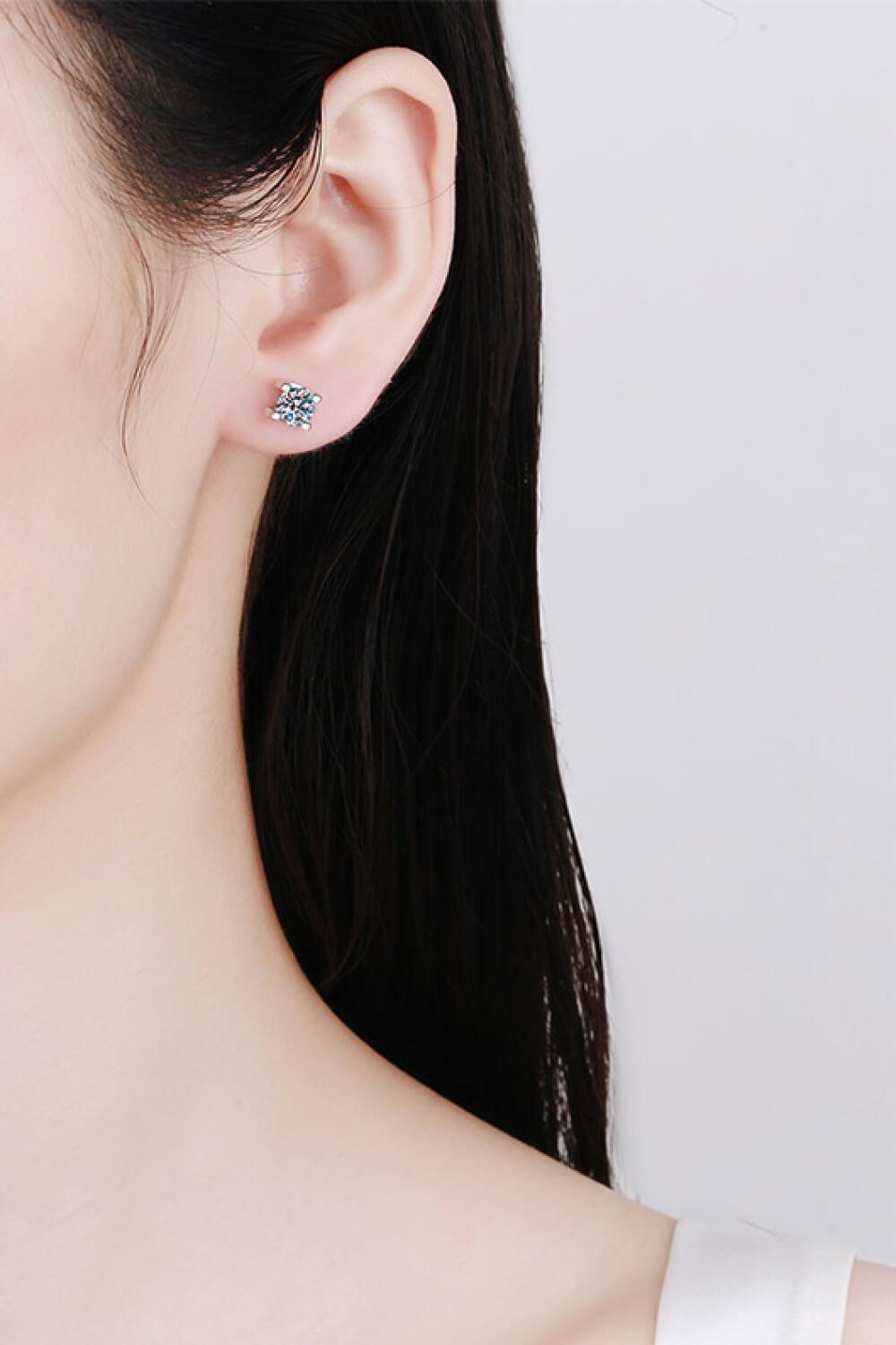 Limitless Love 1 Carat Moissanite Stud Earrings - Trendha