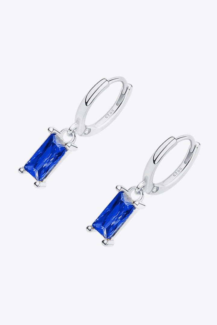 Retro 925 Sterling Silver Cubic Zirconia Drop Earrings - Trendha