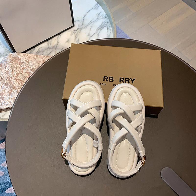 Casual Thick-soled Sandals Women's Summer Open-toe Thin Straps - Trendha